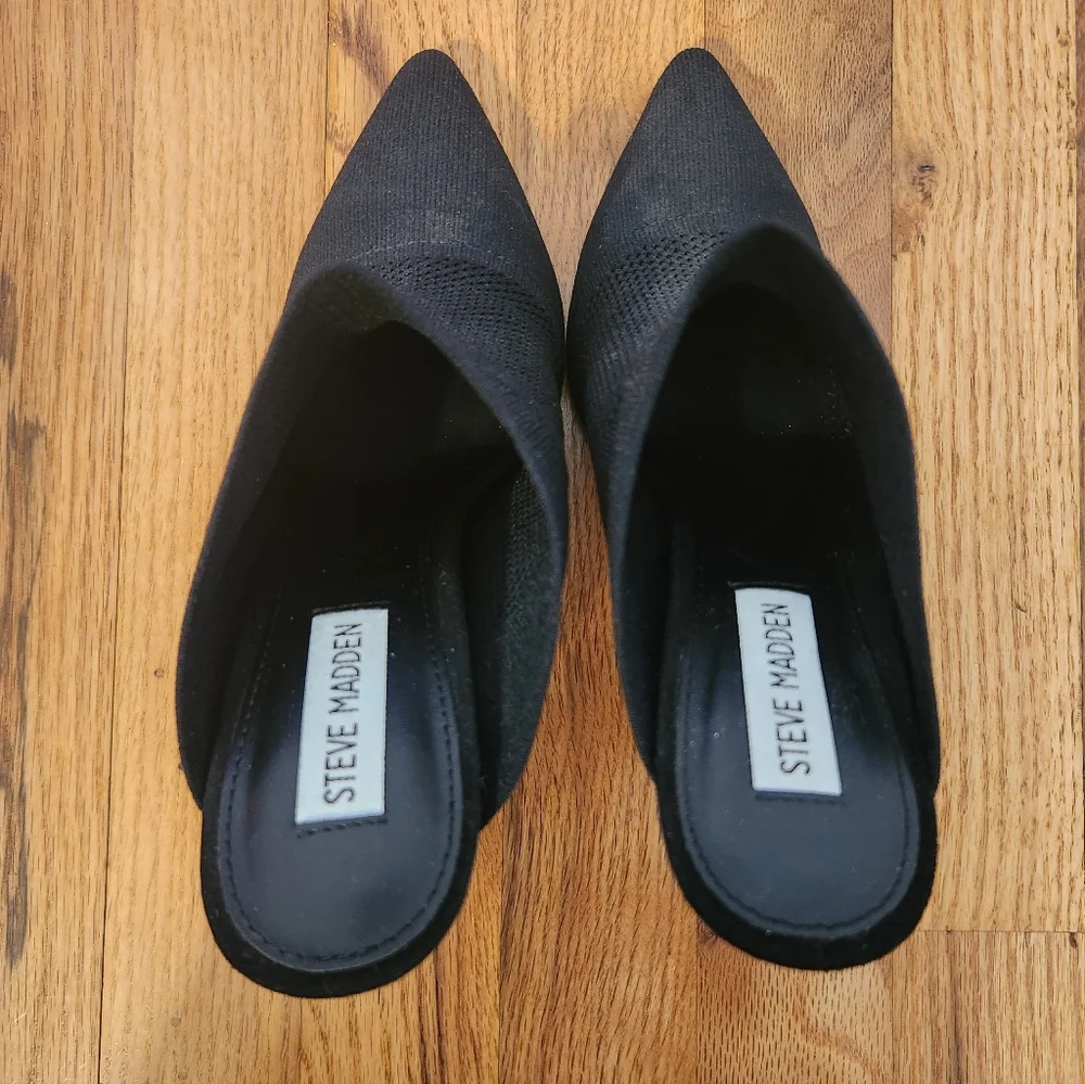 Steve Madden | Black Mesh Mule Stilettos